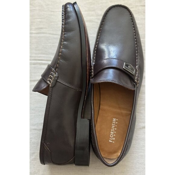 Florsheim Men's Size 9.5 3E Imperial Slip On Loafer Dark Brown Leather - Picture 6 of 10